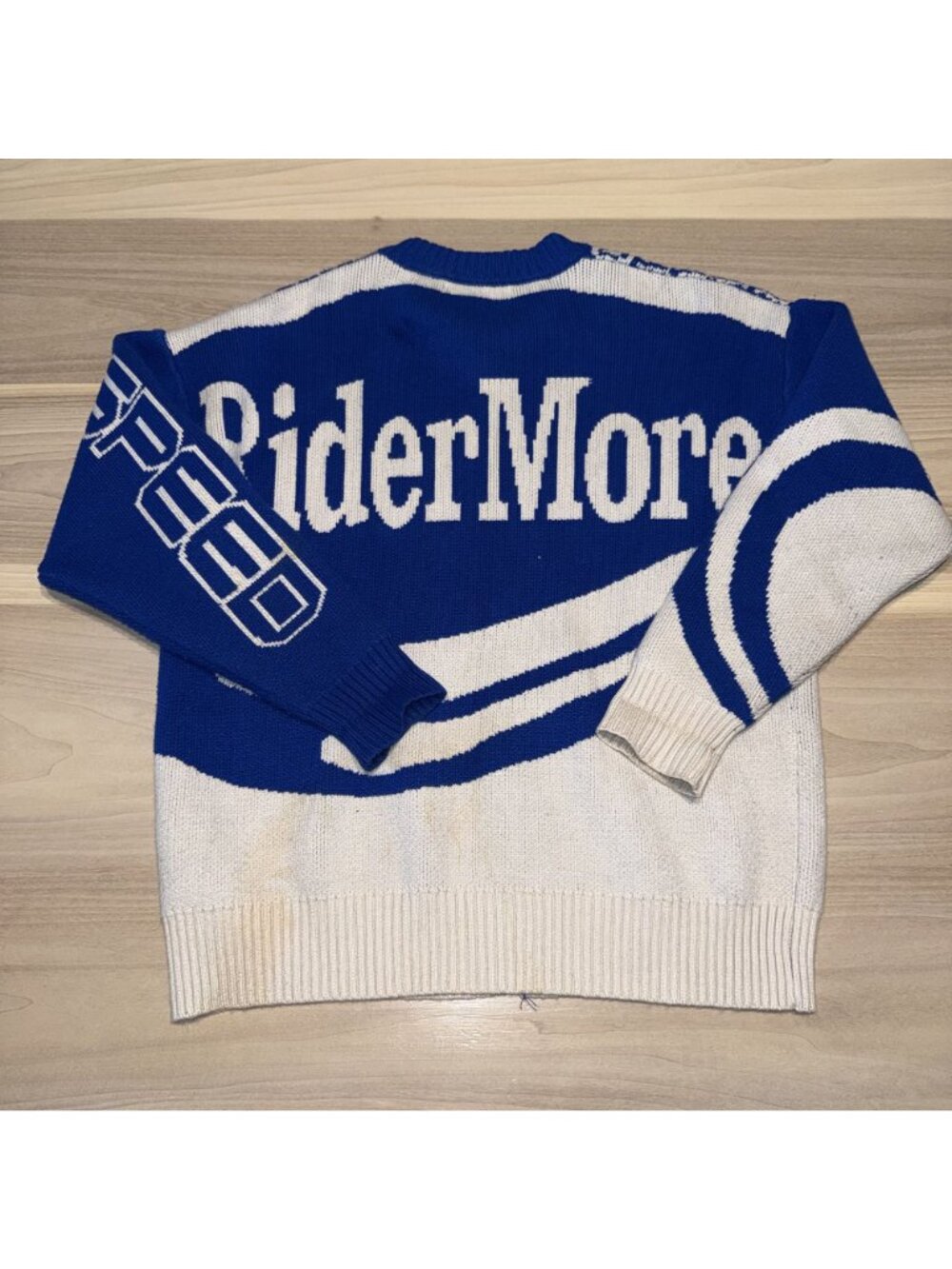 Aelfric Eden Color Block Blue White Knit Racing Cardigan Women's X-Small XS - Picture 7 of 7